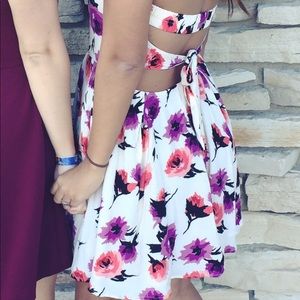 Pretty floral dress with open back